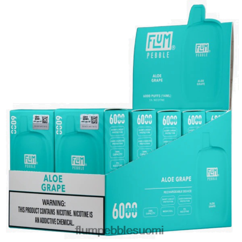 FLUM PEBBLES 6000 puhallusta 10 pakkausta aloe rypäle RZ0BL3 | FLUM PEBBLE VAPE SUOMI
