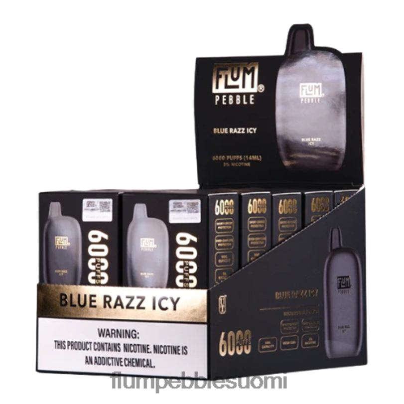FLUM PEBBLES 6000 puhallusta 10 pakkausta sininen razz jäinen RZ0BL15 | FLUM PEBBLE VAPE PRICE