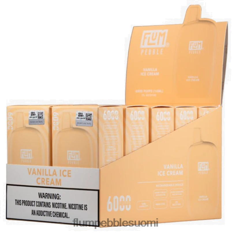 FLUM PEBBLES 6000 puhallusta 10 pakkausta vaniljajäätelö RZ0BL85 | FLUM PEBBLE VAPE PRICE