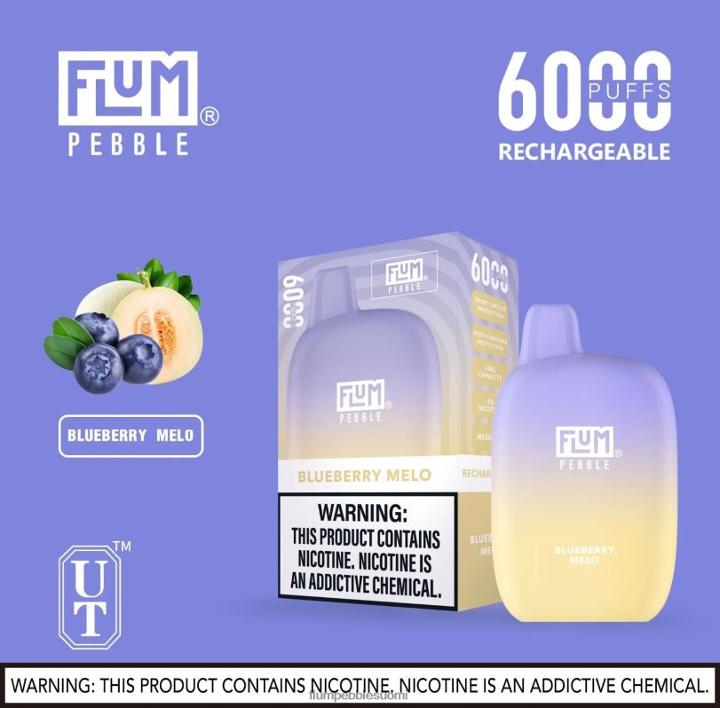 FLUM PEBBLES 6000 suihketta mustikka melo RZ0BL16 | FLUM PEBBLE EUROPE