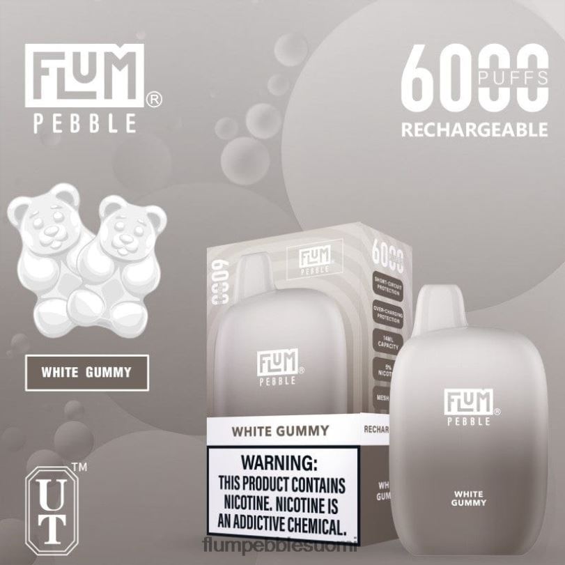 FLUM PEBBLES 6000 suihketta valkoinen kuminen RZ0BL87 | FLUM PEBBLE VAPE FLAVORS
